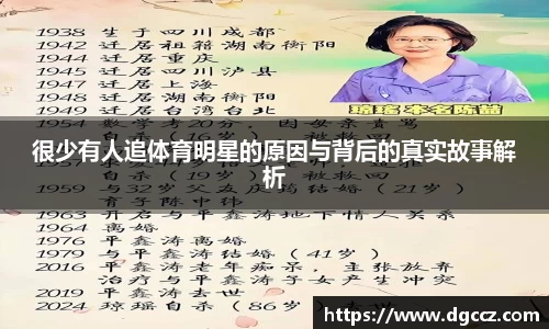 很少有人追体育明星的原因与背后的真实故事解析